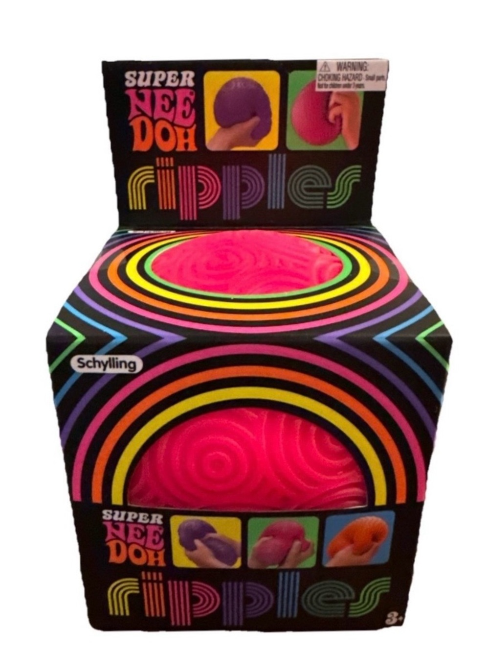 Super NeeDoh Ripples Squeeze Ball - Bright Pink
